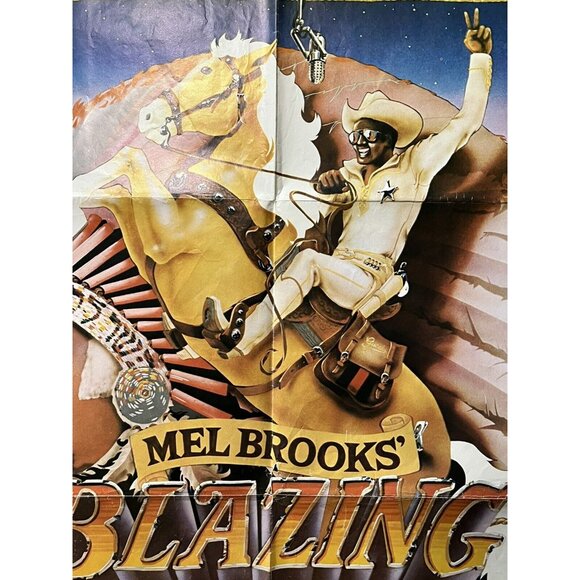Real 1974 Blazing Saddles Original Movie Theater Poster Full-Size 41” x 27” 1S - Picture 4 of 4
